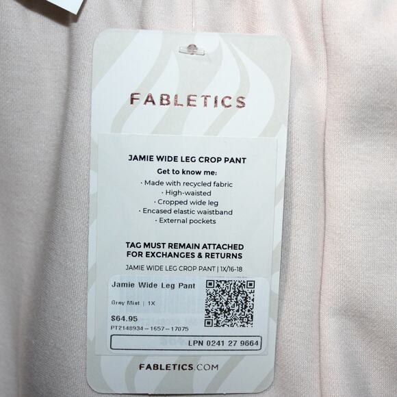 Fabletics Pink Jamie Wide Leg Sweat Pant Size 1X  NWT - Picture 10 of 13